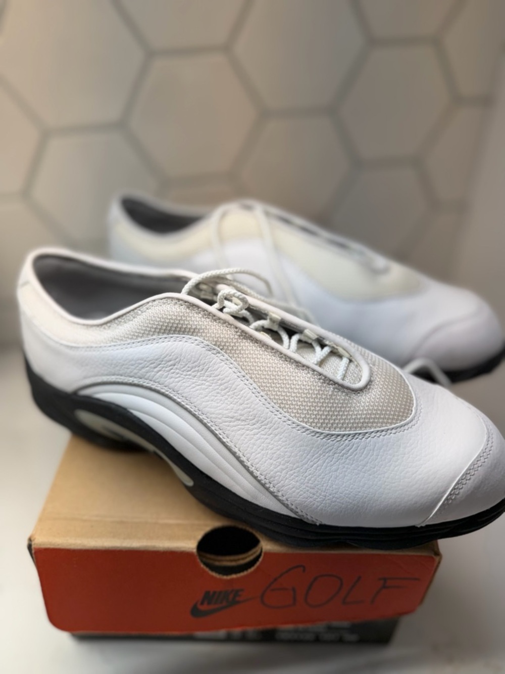 Nike - Air Zoom T-Range Golf Shoes White Metallic Silver Vintage Men’s Size 8.5